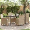vidaXL Garten Essgruppe 5 pcs Beige Poly-Rattan
