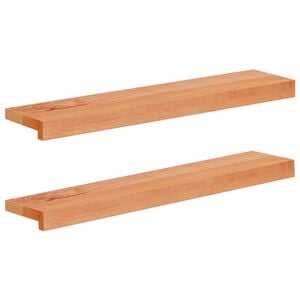 vidaXL Fensterb&auml;nke 2 stk. Lackiert 80 x 15 x 2 cm Massivholz Buche