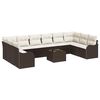vidaXL Gartensofa-set 11 stk. Braun und Wei&szlig; Poly-Rattan