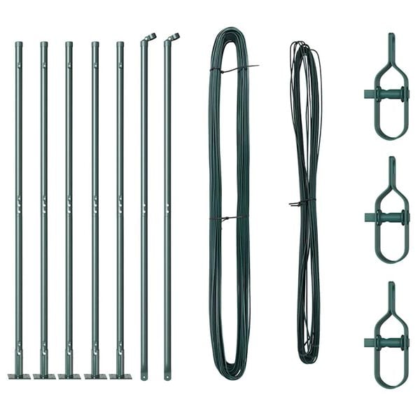 vidaXL Zaunpfosten 7 pcs Gr&uuml;n Stahl