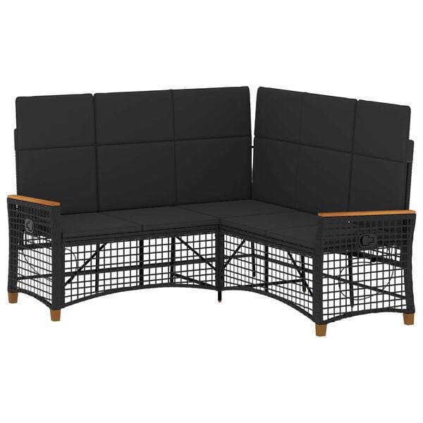 vidaXL Garten Liegesofa Set Schwarz 164 x 164 x 112 cm Poly-Rattan