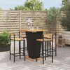 vidaXL 5-tlg. Gartenbar-Set Schwarz Poly Rattan & Massivholz Akazie