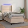 vidaXL Boxspringbett mit Matratze & LED Cappuccino-Braun 90x190cm