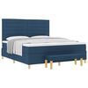 vidaXL Boxspringbett mit Kopfteil Blau 200 x 180 cm Stoff