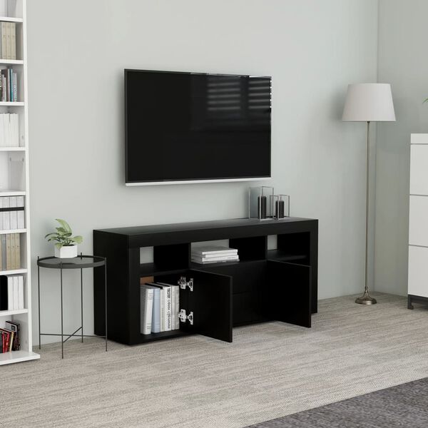 vidaXL TV-Schrank Schwarz 120x30x50 cm Holzwerkstoff