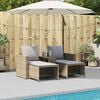 vidaXL 5-tlg. Garten-Sofagarnitur Kissen Stapelbar Beige Poly Rattan