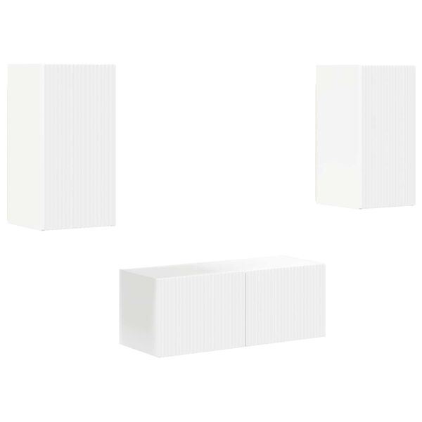 vidaXL TV-Schrankset Wandmontiert 6 pcs Wei&szlig; Holzwerkstoff