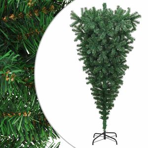 vidaXL K&uuml;nstlicher Weihnachtsbaum mit St&auml;nder Umgekehrt Gr&uuml;n 210 cm
