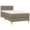 vidaXL Boxspringbett mit Matratze & LED Taupe 90x190 cm Stoff