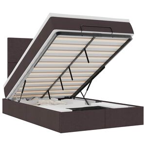 vidaXL Ottoman-Bett mit Matratze & LEDs Dunkelbraun 120x190 cm Stoff