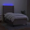 vidaXL Boxspringbett mit Matratze & LED Taupe 90x190 cm Stoff
