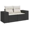 vidaXL Gartensofa-set mit Kissen 11 pcs Schwarz Poly-Rattan
