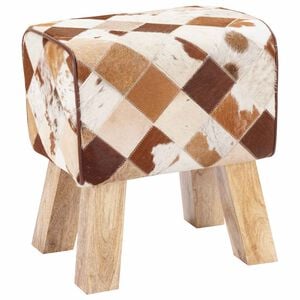 vidaXL Bank 40 x 30 x 45 cm Echtes Leder Braun-Patchwork