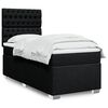 vidaXL Boxspringbett mit Matratze Schwarz 100x200 cm Stoff