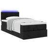 vidaXL Ottoman-Bett mit Matratze & LEDs Schwarz 90x190 cm Stoff