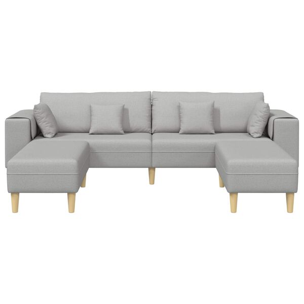 vidaXL Sofa mit Kissen 3 pcs Wolkengrau Stoff