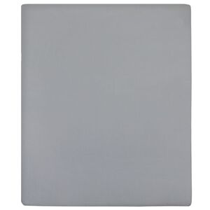 vidaXL Spannbettlaken Jersey Grau 90x200 cm Baumwolle