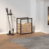 vidaXL Brennholzregal Schwarz 55x30x61 cm Stahl