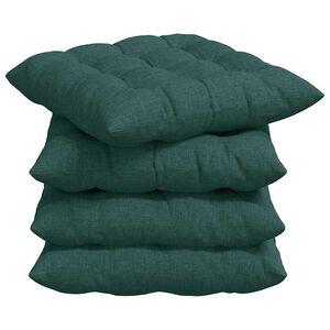 vidaXL Sitzkissen 4 stk. Stoff Dunkelgr&uuml;n 40 x 40 x 6 cm