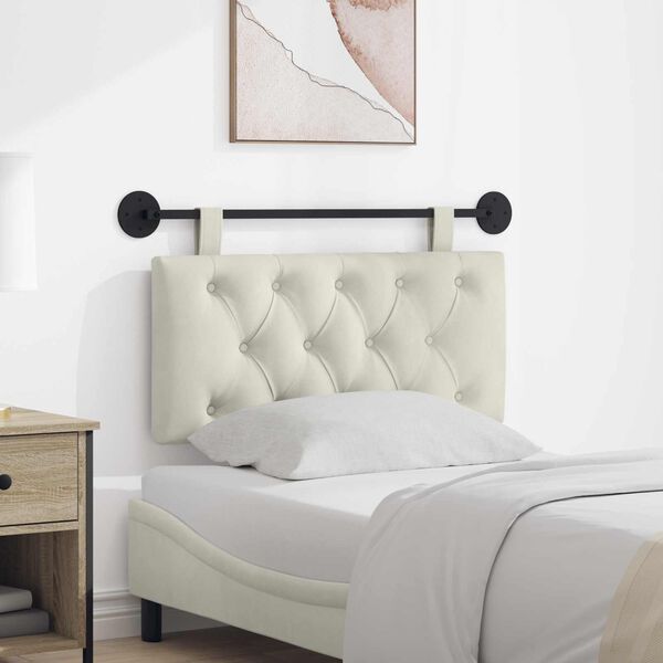 vidaXL H&auml;ngevorderseite Wandmontiert Creme 90 x 55 x 7 cm Samt