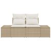 vidaXL Gartensofa Beige 123 x 62 x 69cm Poly-Rattan