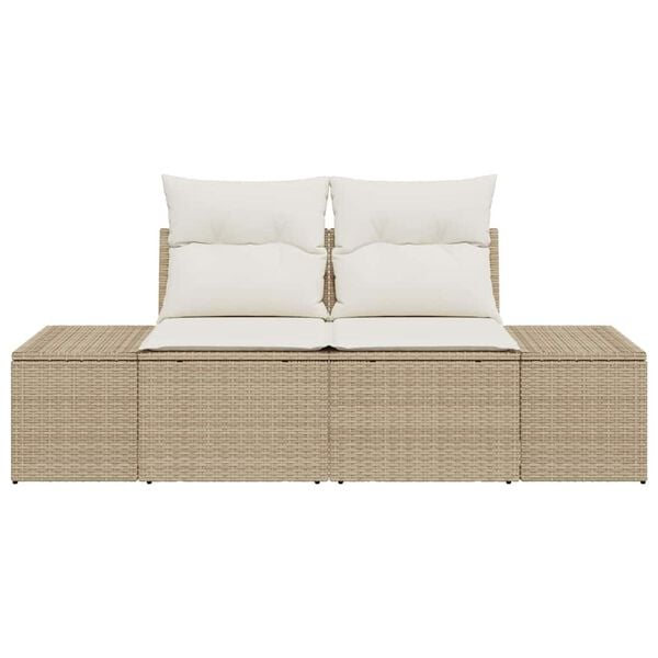 vidaXL Gartensofa Beige 123 x 62 x 69cm Poly-Rattan