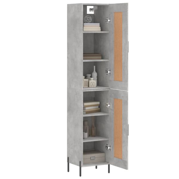 vidaXL Highboard Betongrau 34,5x34x180 cm Holzwerkstoff