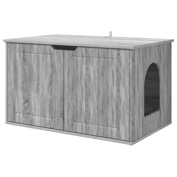 vidaXL Katzenhaus Graues Sonoma 85 x 55 x 50,5 cm Holzwerkstoff