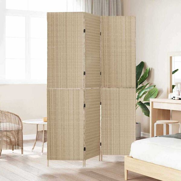 vidaXL Raumteiler Beige 147 x 180 cm Poly-Rattan