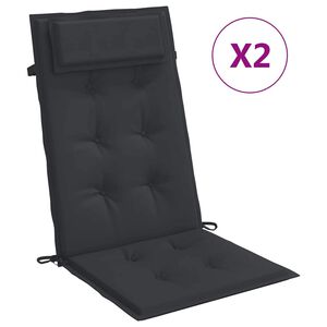 vidaXL Hochlehner-Auflagen 2 Stk. Schwarz Oxford-Gewebe