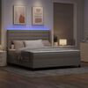 vidaXL LED Boxspringbett mit Matratze Taupe 180 x 200 cm Stoff