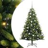 vidaXL K&uuml;nstlicher geflammter Weihnachtsbaum 150 LEDs Gr&uuml;n 120 cm