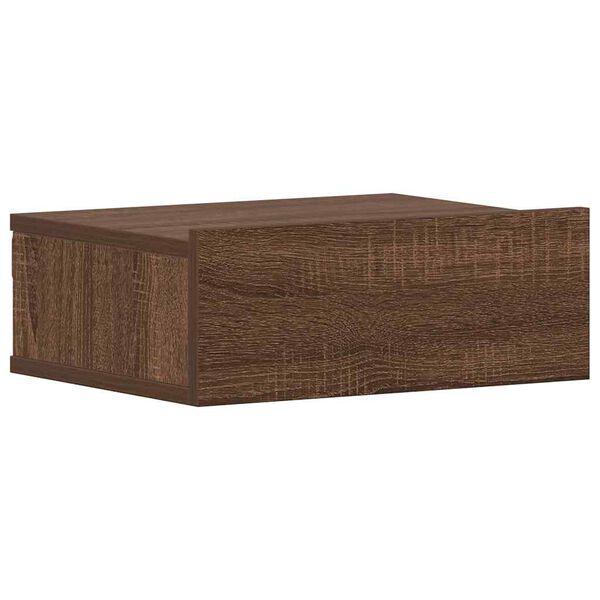 vidaXL H&auml;ngender Nachttisch Braun Eiche 40x30x15 cm Holzwerkstoff