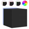 vidaXL TV-Wandschr&auml;nke mit LED-Leuchten 2 Stk. Schwarz 30,5x35x30 cm