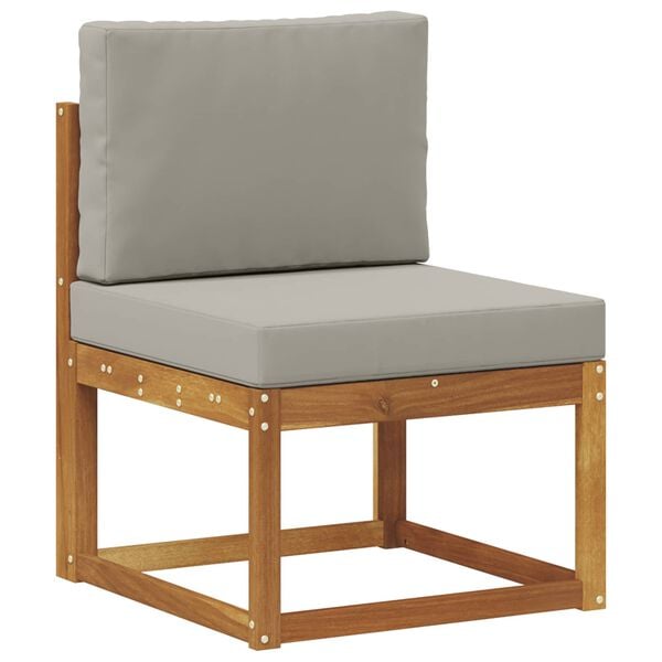 vidaXL Outdoor-Sofagarnitur mit Kissen 5 pcs Nat&uuml;rlich und Hellgrau