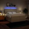 vidaXL Boxspringbett mit Matratze Creme 200x200 cm Stoff