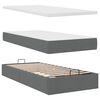vidaXL Ottoman-Bett mit Matratze Dunkelgrau 90x190 cm Stoff