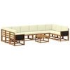 vidaXL Outdoor-Sofagarnitur 11 stk. Natur und Creme Massivholz Akazie