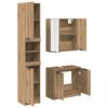 vidaXL Badezimmerschrank-Set mit T&uuml;r 3 pcs Artisan-Eiche Holzwerkstoff