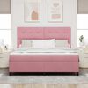 vidaXL LED Boxspringbett mit Matratze Rosa 180 x 200 cm Stoff