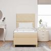 vidaXL Boxspringbett mit Matratze Creme 100 x 200 cm Stoff