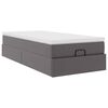 vidaXL Ottoman-Bett mit Matratze Grau 90x200 cm Kunstleder