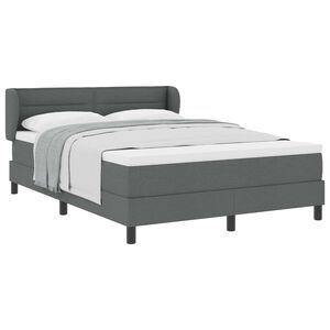 vidaXL Boxspringbett mit Matratze Dunkelgrau 140 x 200 cm Stoff