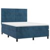 vidaXL Boxspringbett mit Matratze Dunkelblau 140x190 cm Samt