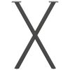vidaXL Esstischbeine X-Form 2 Stk. Anthrazit 50x(72-73) cm Stahl