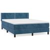 vidaXL Boxspringbett mit Matratze Dunkelblau 140x200 cm Samt