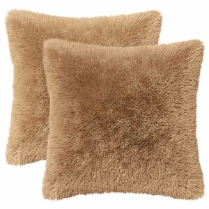 vidaXL Kissen mit Kissen HEERLEN 2 Stk. Taupe PV Fleece