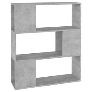 vidaXL B&uuml;cherregal Raumteiler Betongrau 80x24x94 cm Holzwerkstoff