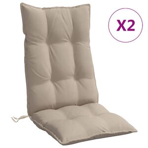 vidaXL Hochlehner-Auflagen 2 Stk. Taupe Oxford-Gewebe