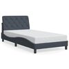 vidaXL Bettgestell ohne Matratze Dunkelgrau 100x203 cm Samt